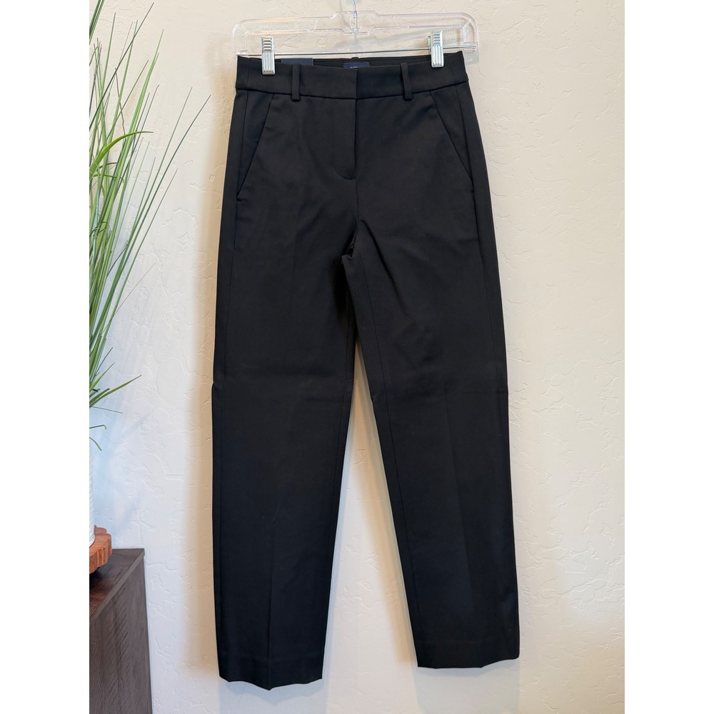 J.Crew Kallie Pant Black Straight Leg Trousers Size 00P Petite BO900 NEW